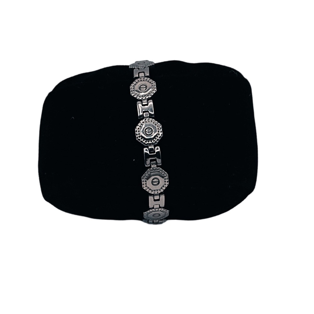 Art Deco Stainless Steel Link Bracelet
